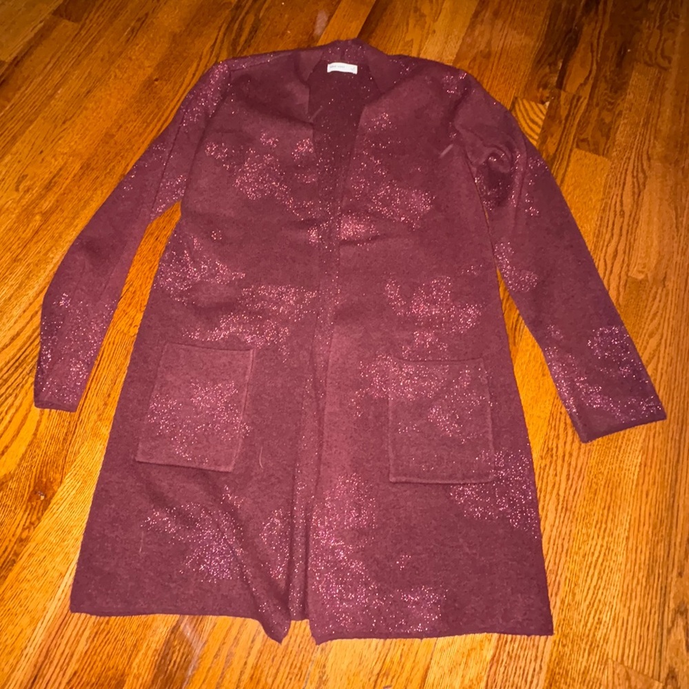 Nine West Sparkling Burgundy Cardigan